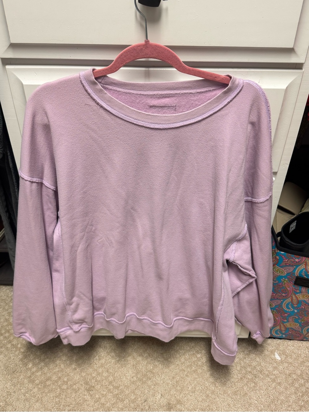 Daily Drills Pastel Lavender Plush Crewneck Sweater - Picture 8 of 9